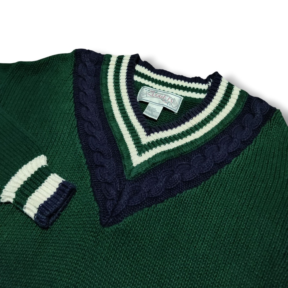 Vintage Nuggets Sweater Preppy College Highschool Cheer Cable Knit Women's Small
